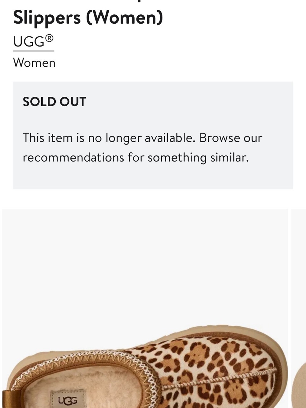 UGG Leopard-Pattern Shearling Slide in Tan and Brown - Picture 2 of 8